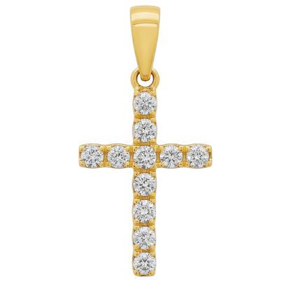 14K Gold Mini Diamond Cross
