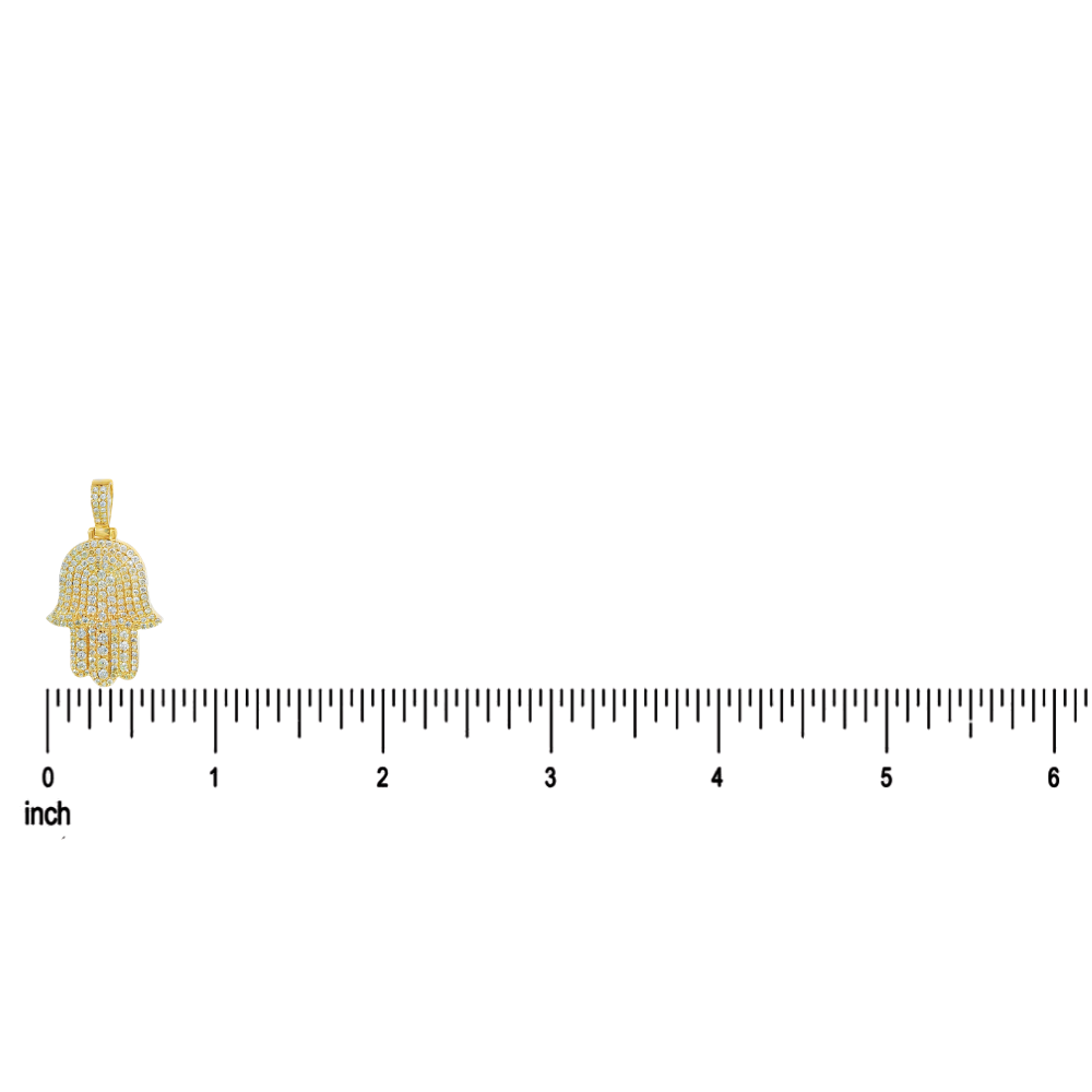 14K Gold Diamond Hamsa Pendant