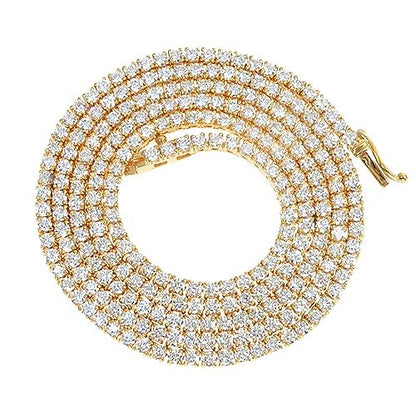 3 Pointer Parcel Diamond Tennis Chain 19.80Gr 22 Inches 2.5mm