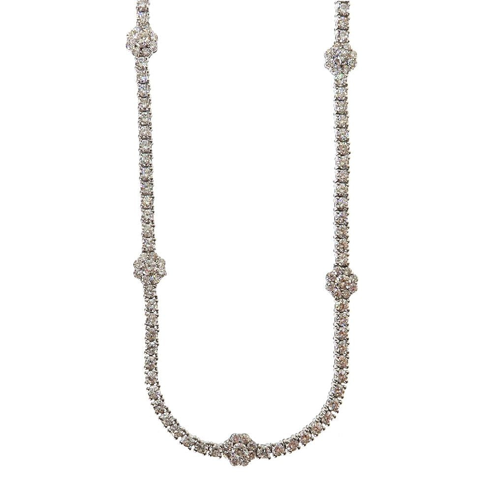 3 pointer Flower Motif Diamond Tennis Chain