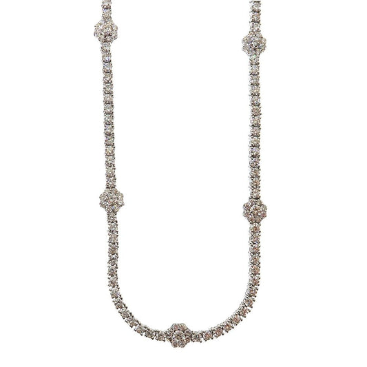 3 pointer Flower Motif Diamond Tennis Chain