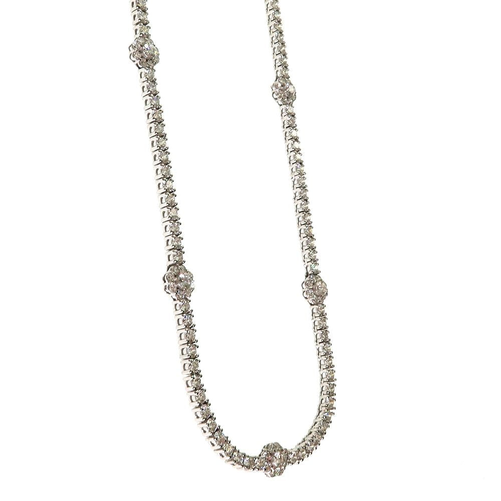 3 pointer Flower Motif Diamond Tennis Chain