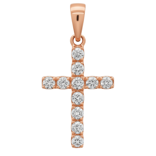14K Gold Mini Diamond Cross