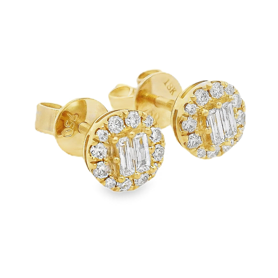 18K Gold Diamond Earrings