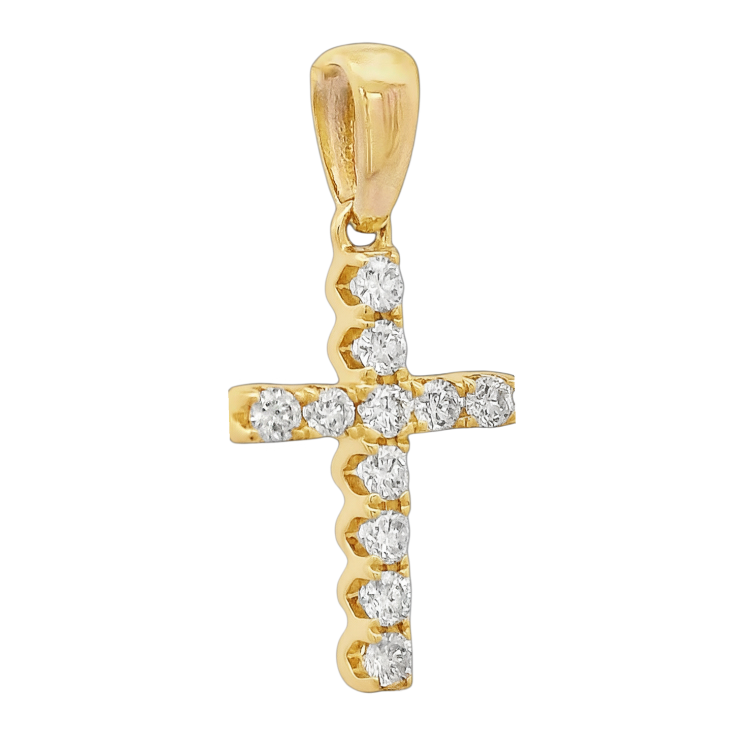 14K Gold Mini Diamond Cross