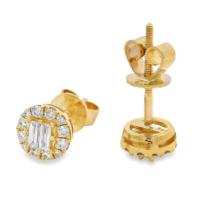 18K Gold Diamond Earrings