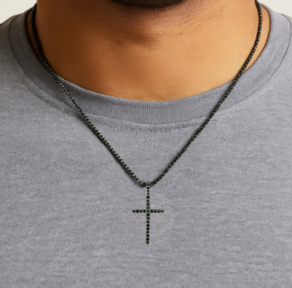 Black Diamond Cross Set .925 Silver 70915