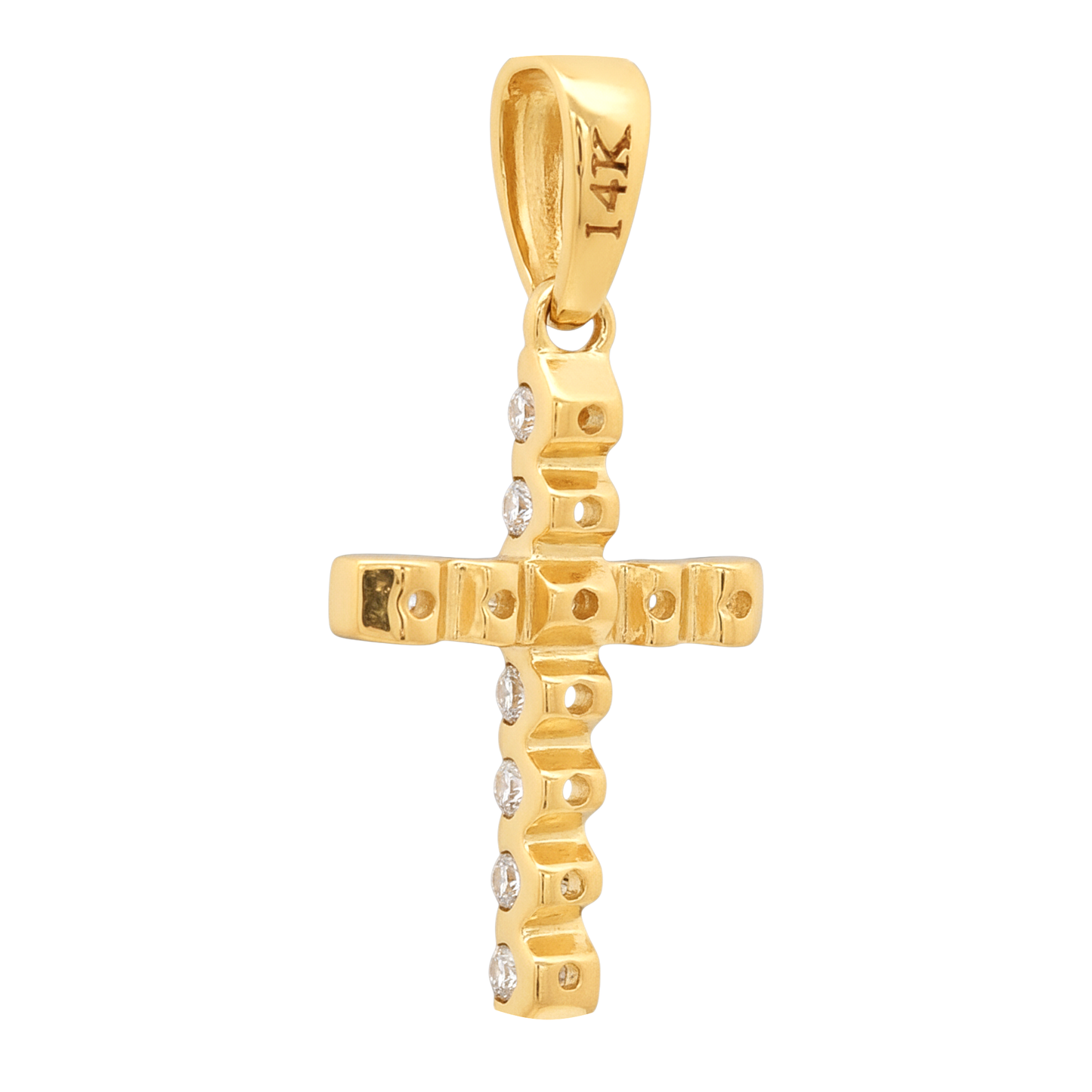 14K Gold Mini Diamond Cross