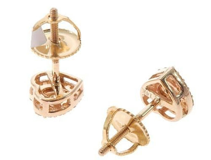 14K Gold Heart Shape Stud Earrings