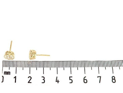 14K Gold Cluster Stud Earrings