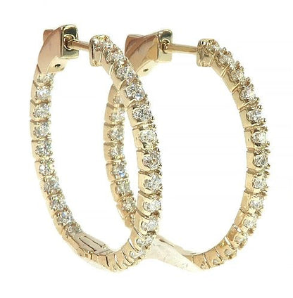 14K Gold Diamond Hoop Earring