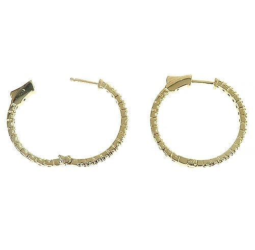 14K Gold Diamond Hoop Earring