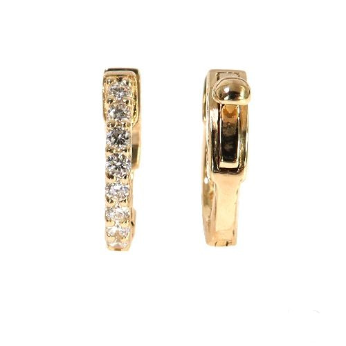 14K Gold Diamond Hoop Earrings