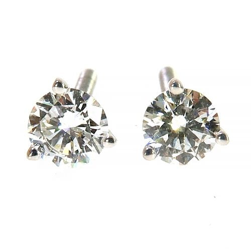 18K Gold 20 Pt Lab Diamond Stud Earrings