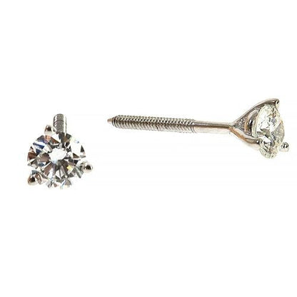 18K Gold 20 Pt Lab Diamond Stud Earrings
