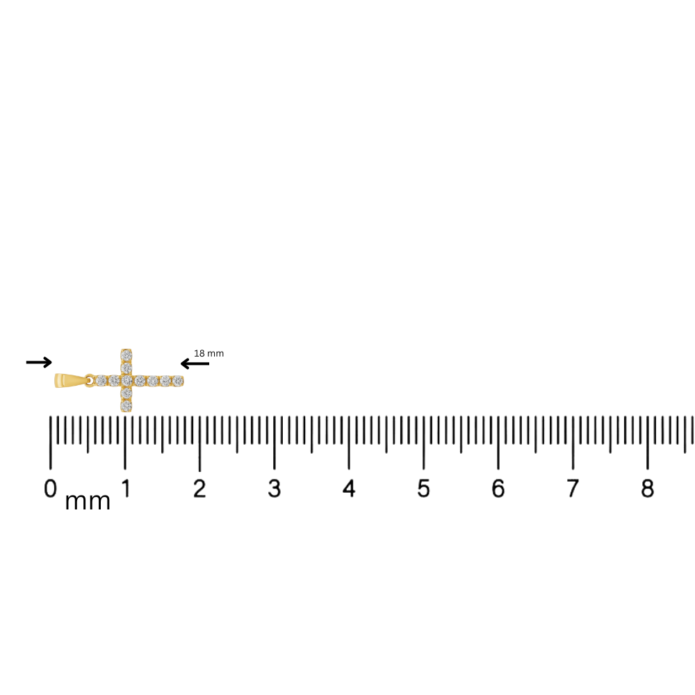 14K Gold Mini Diamond Cross