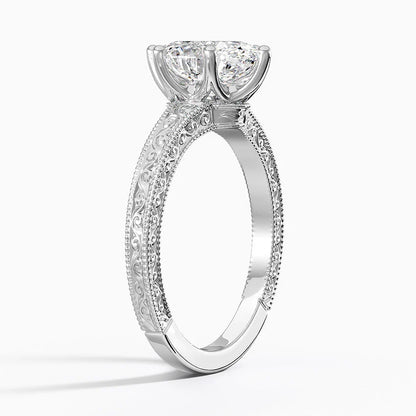 Hudson Engraved Ring in 18K White Gold