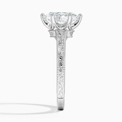 Hudson Engraved Ring in 18K White Gold