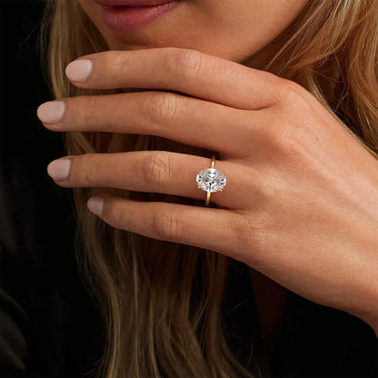 Secret Halo 1.5mm Diamond Ring in 18K Yellow Gold