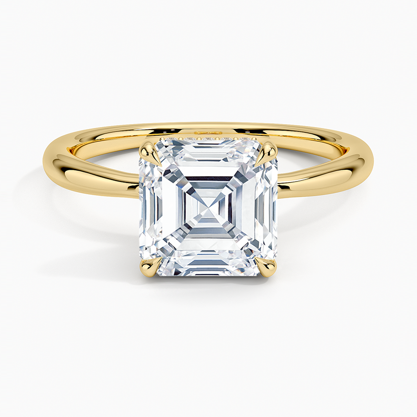 Freesia Hidden Halo Diamond Ring in 18K Yellow Gold