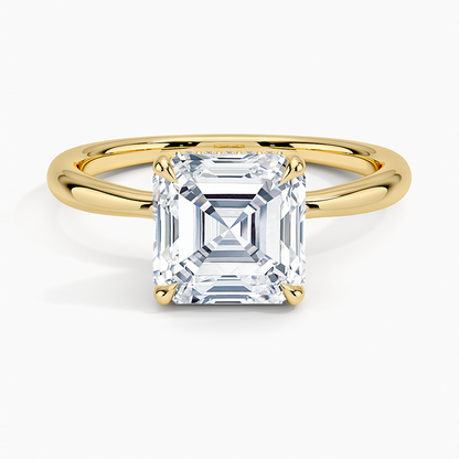 Freesia Hidden Halo Diamond Ring in 18K Yellow Gold