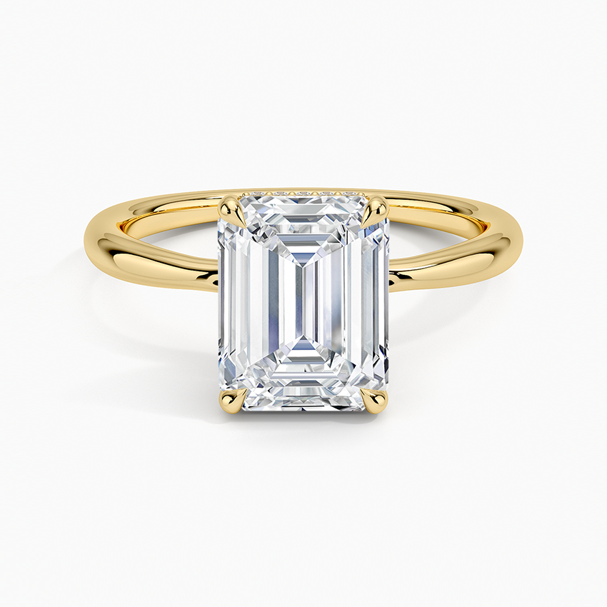 Freesia Hidden Halo Diamond Ring in 18K Yellow Gold