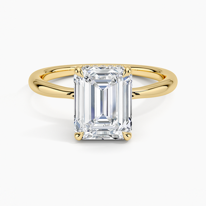 Freesia Hidden Halo Diamond Ring in 18K Yellow Gold