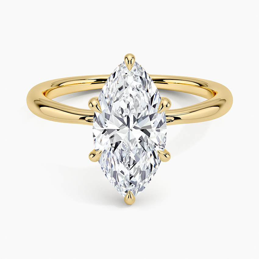 Freesia Hidden Halo Diamond Ring in 18K Yellow Gold