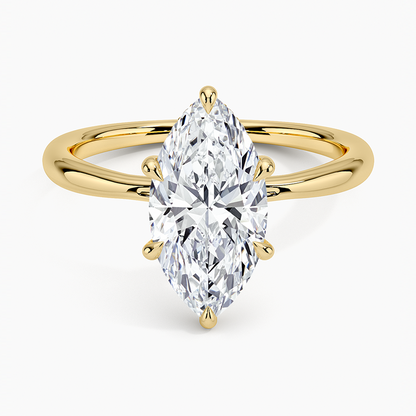 Freesia Hidden Halo Diamond Ring in 18K Yellow Gold