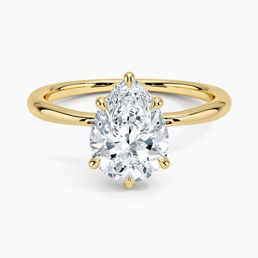 Freesia Hidden Halo Diamond Ring in 18K Yellow Gold