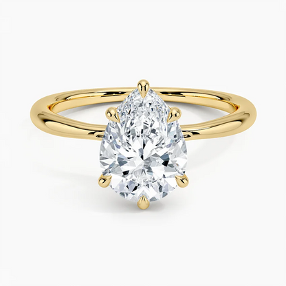 Freesia Hidden Halo Diamond Ring in 18K Yellow Gold