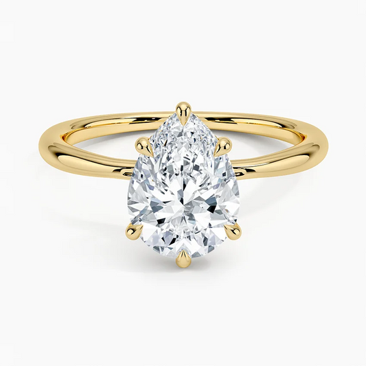 Freesia Hidden Halo Diamond Ring in 18K Yellow Gold