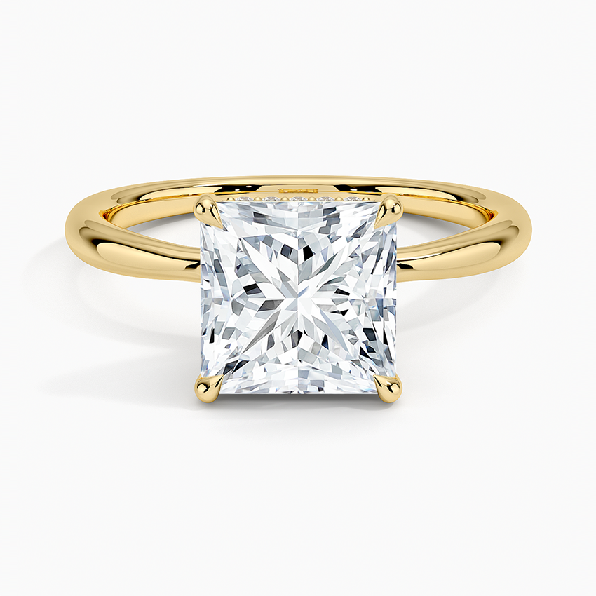 Freesia Hidden Halo Diamond Ring in 18K Yellow Gold