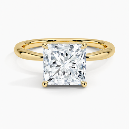 Freesia Hidden Halo Diamond Ring in 18K Yellow Gold