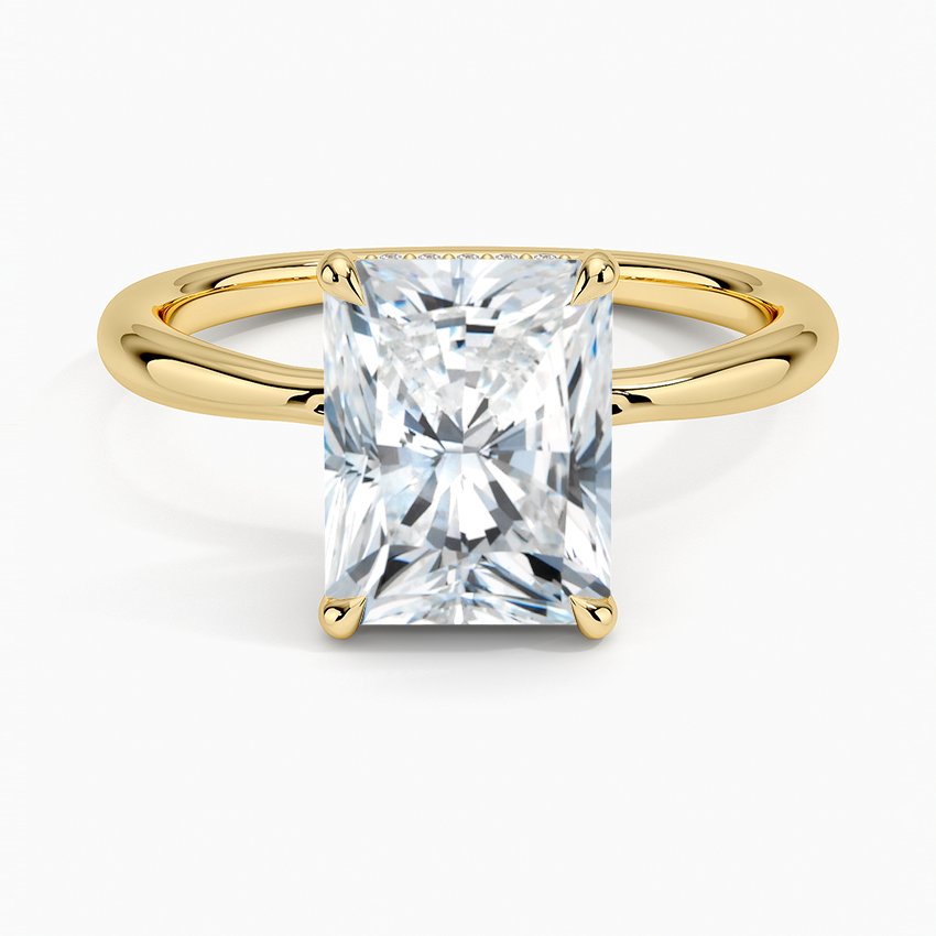 Freesia Hidden Halo Diamond Ring in 18K Yellow Gold