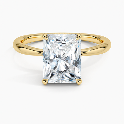 Freesia Hidden Halo Diamond Ring in 18K Yellow Gold
