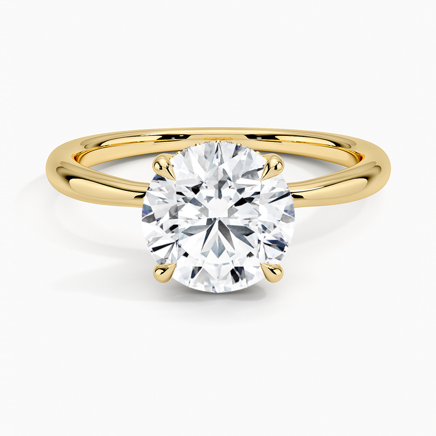 Freesia Hidden Halo Diamond Ring in 18K Yellow Gold