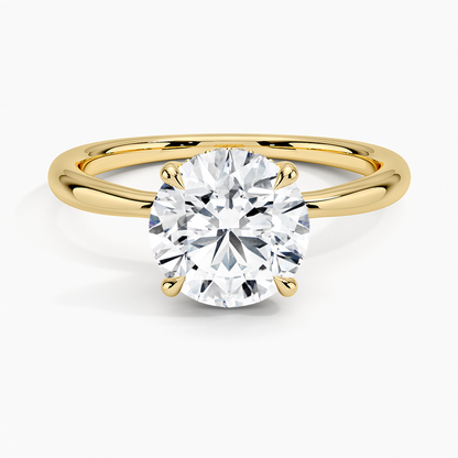 Freesia Hidden Halo Diamond Ring in 18K Yellow Gold