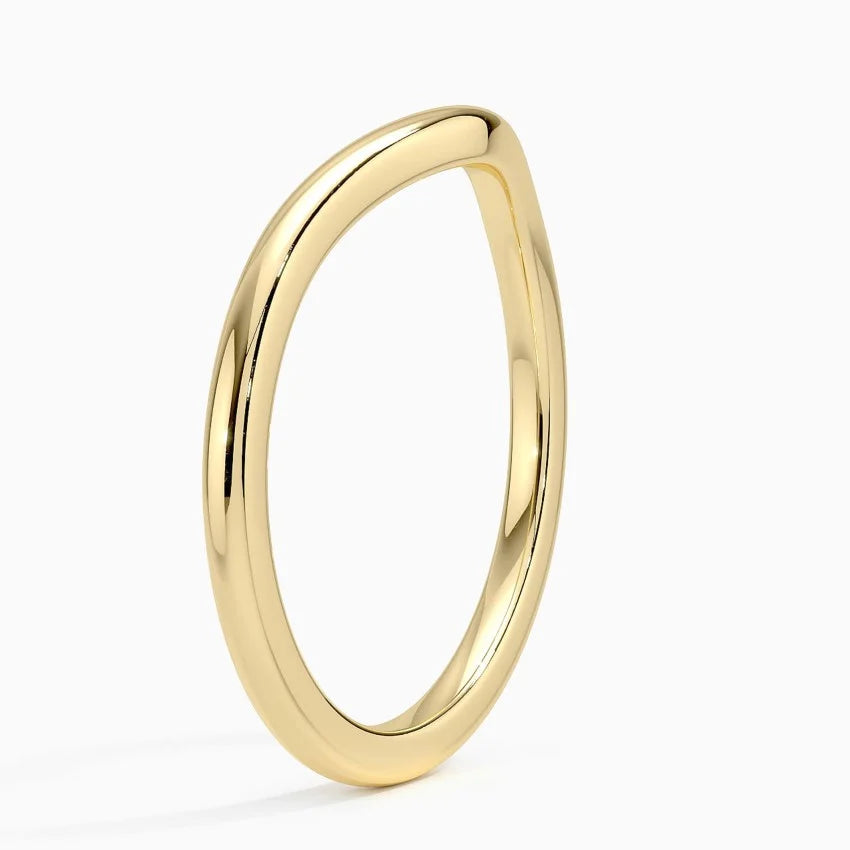 1.5mm Curved Wedding Ring in 14K Yellow Gold