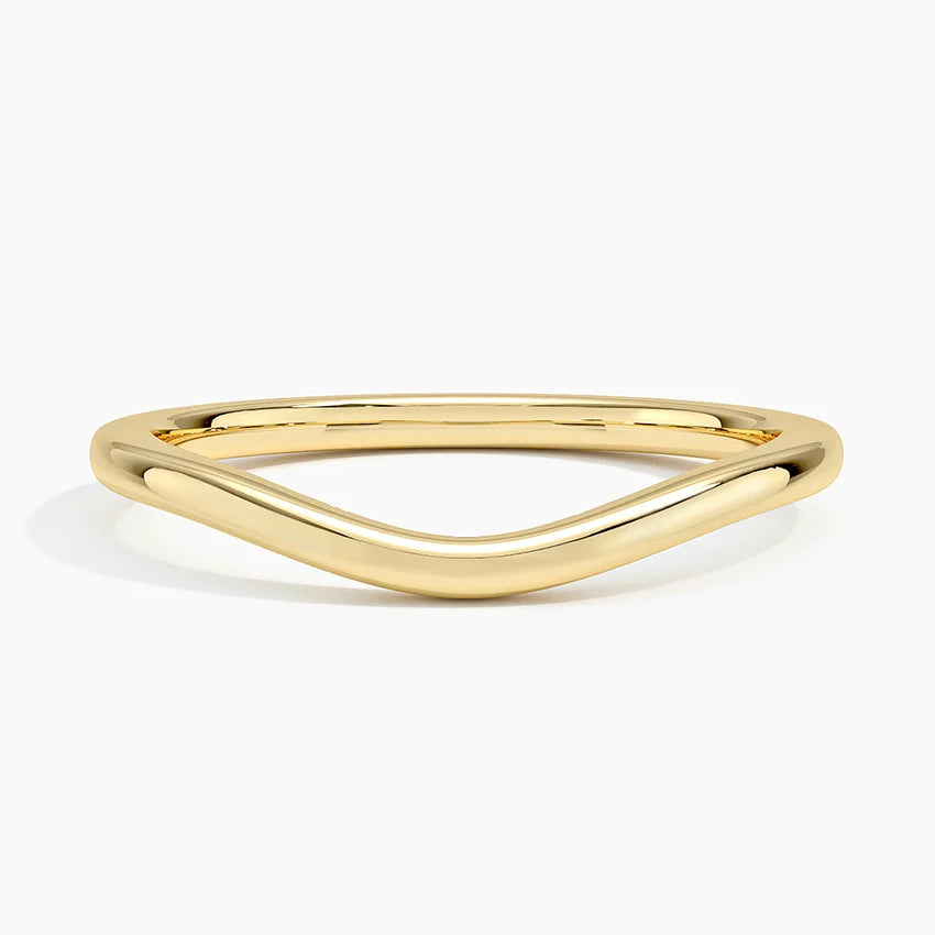 1.5mm Curved Wedding Ring in 14K Yellow Gold