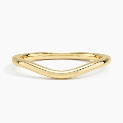 1.5mm Curved Wedding Ring in 14K Yellow Gold