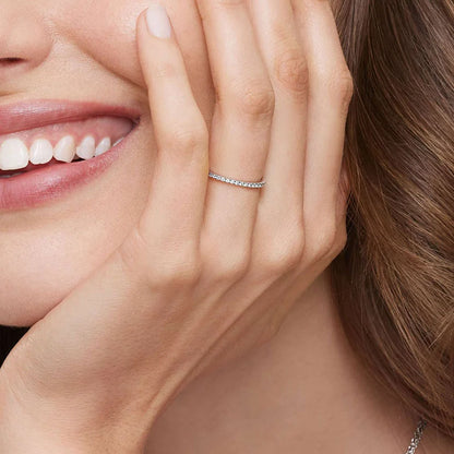Ballad Three-Quarter Coverage Lab Diamond Ring (1/4 ct. tw.) in 14K White Gold