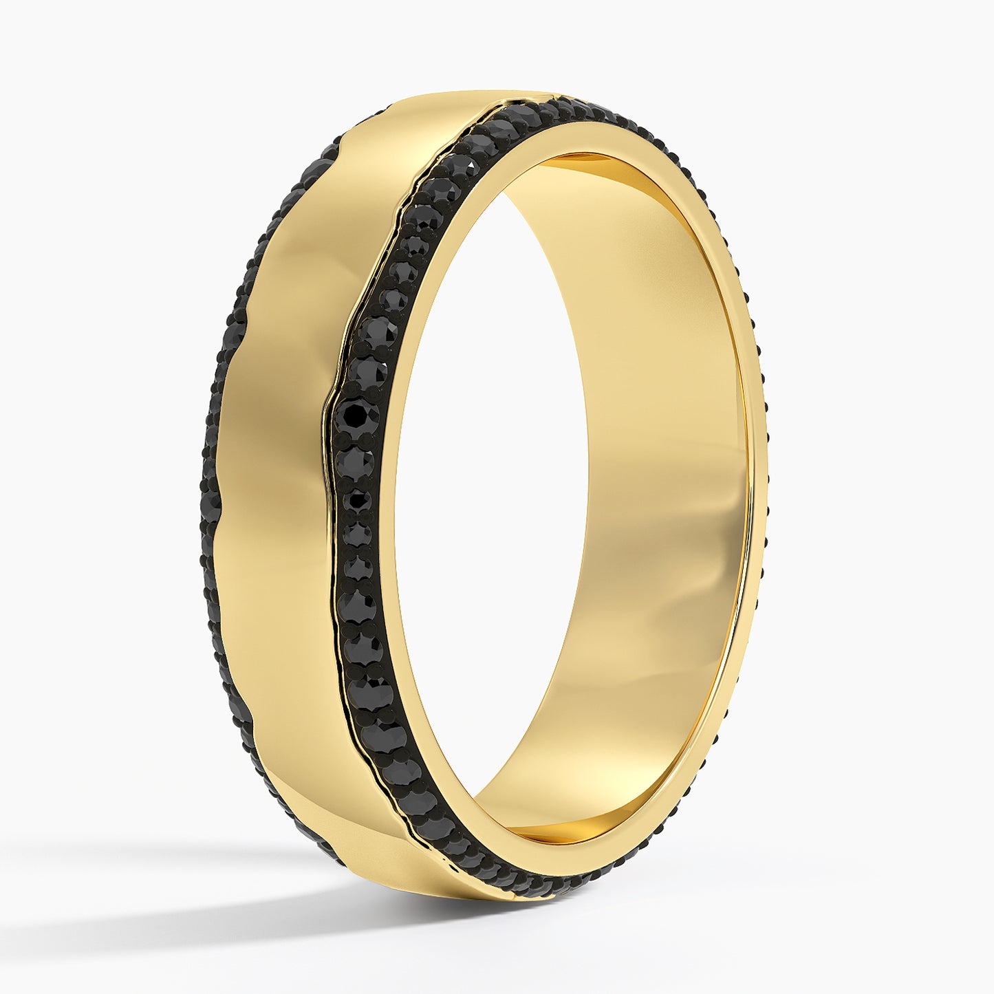 Glacier Eternity Black Diamond 6mm Wedding Ring (1/2 ct. tw.) in 14K Yellow Gold