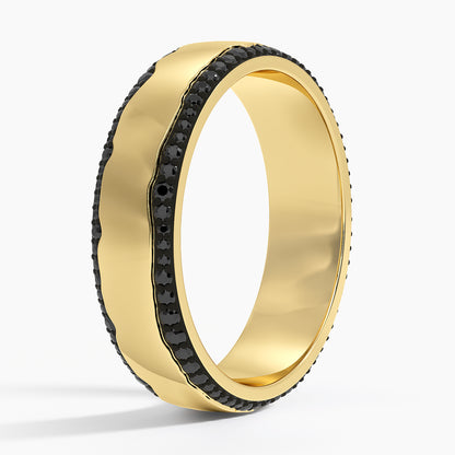 Glacier Eternity Black Diamond 6mm Wedding Ring (1/2 ct. tw.) in 14K Yellow Gold