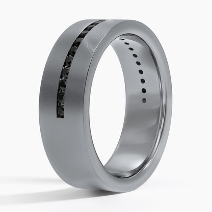Paxton Black Diamond 7mm Wedding Ring in Tantalum