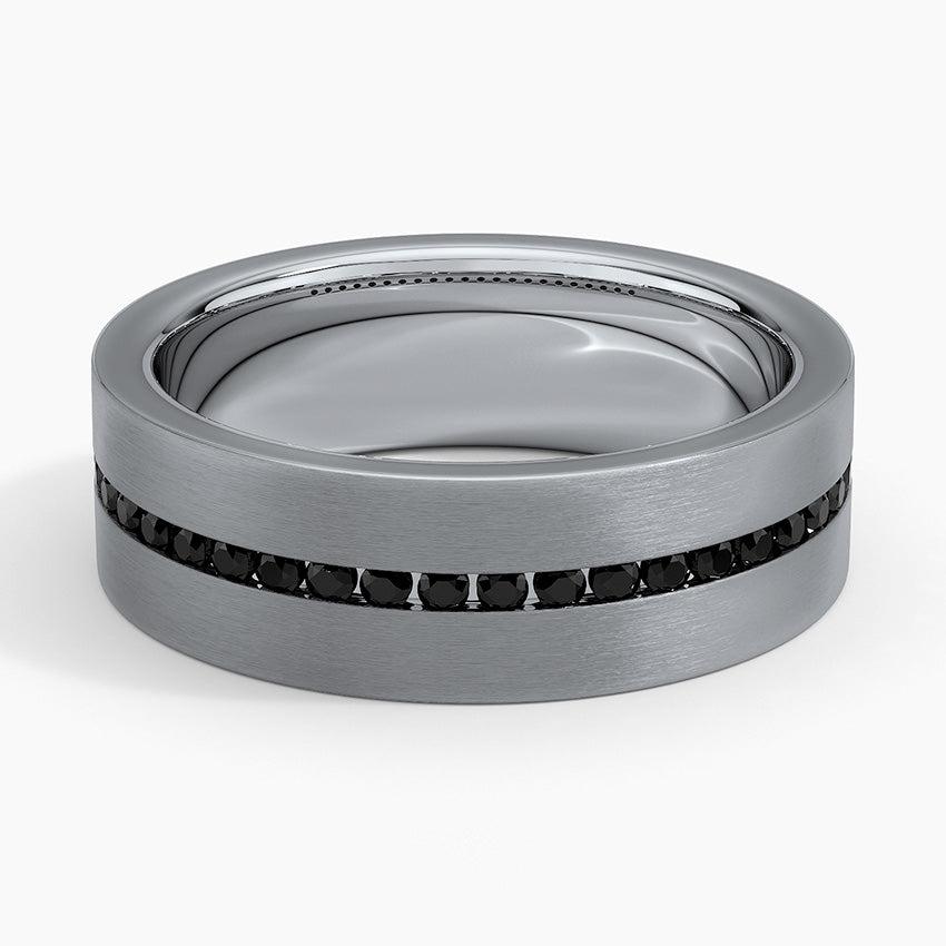 Paxton Black Diamond 7mm Wedding Ring in Tantalum
