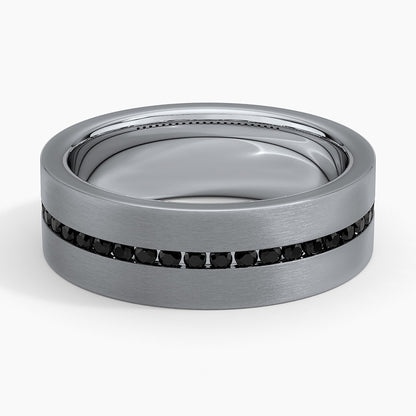 Paxton Black Diamond 7mm Wedding Ring in Tantalum