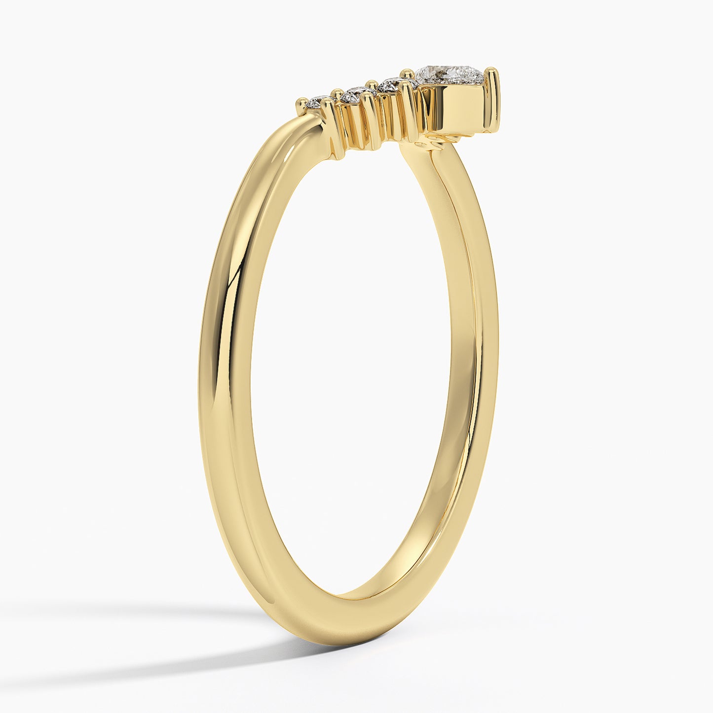 Lunette Lab Diamond Ring (1/10 ct. tw.) in 14K Yellow Gold