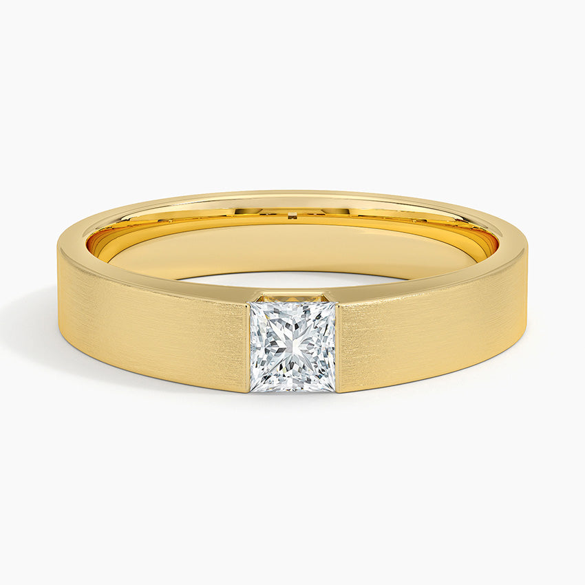 Jamie Diamond 4mm Wedding Ring in 14K Yellow Gold