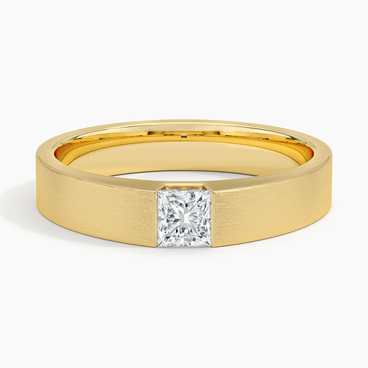 Jamie Diamond 4mm Wedding Ring in 14K Yellow Gold